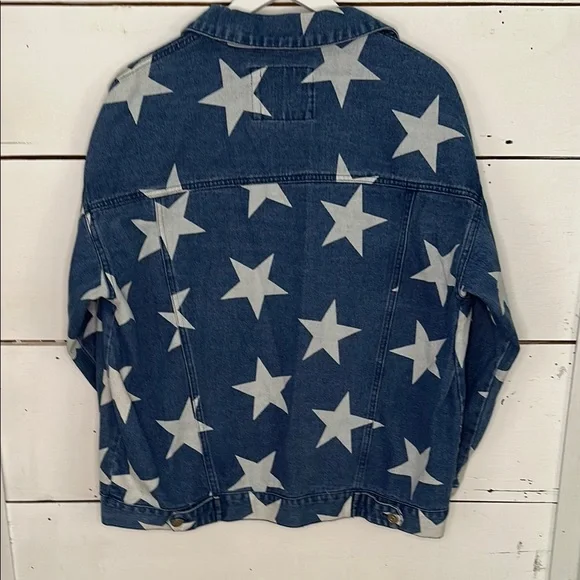 Altar'd State Denim Jean Jacket With Stars - Picture 7 of 11